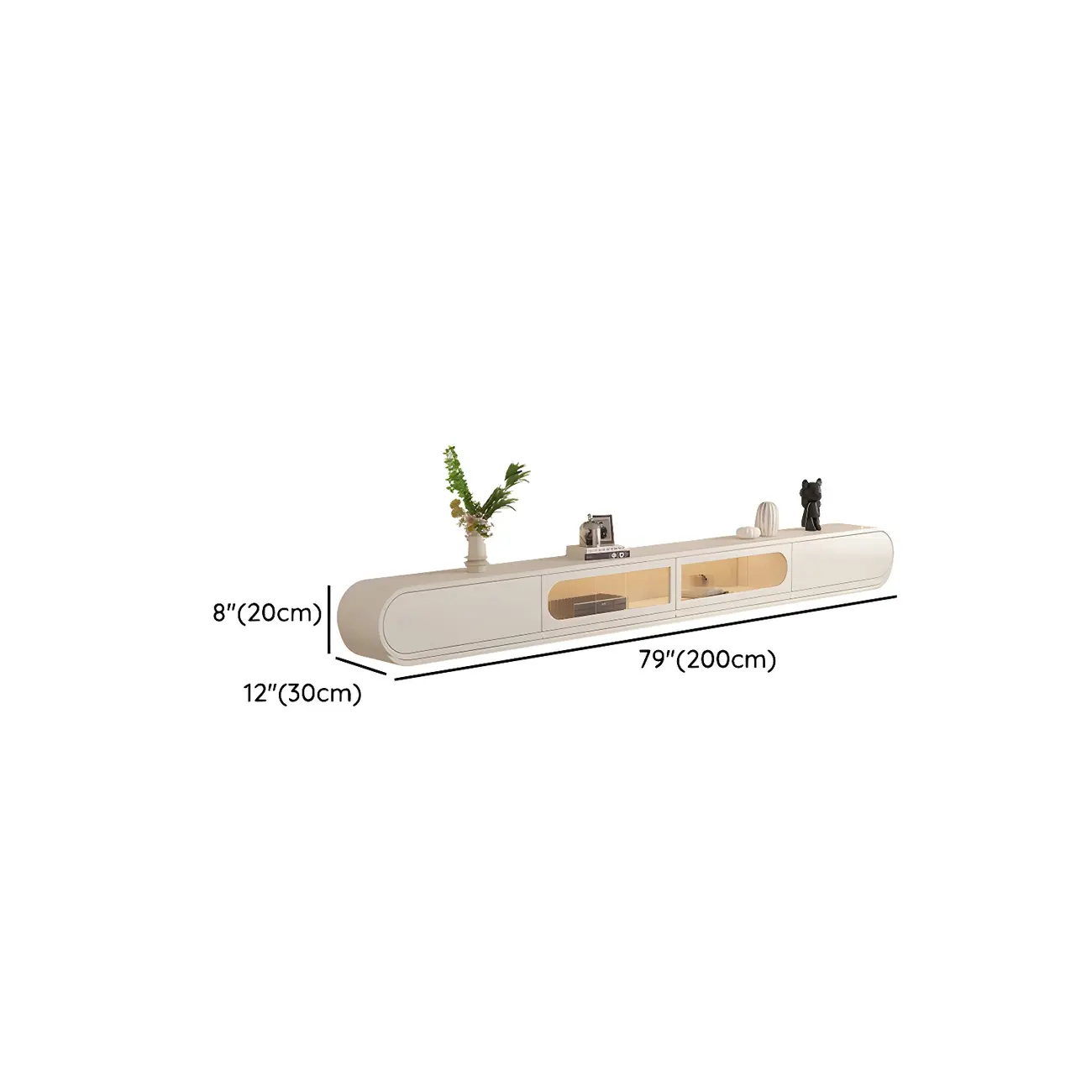 Glam Beige Wooden Mueble Flotante Para TV Stand with Drawers Image - 11 | homeyfad