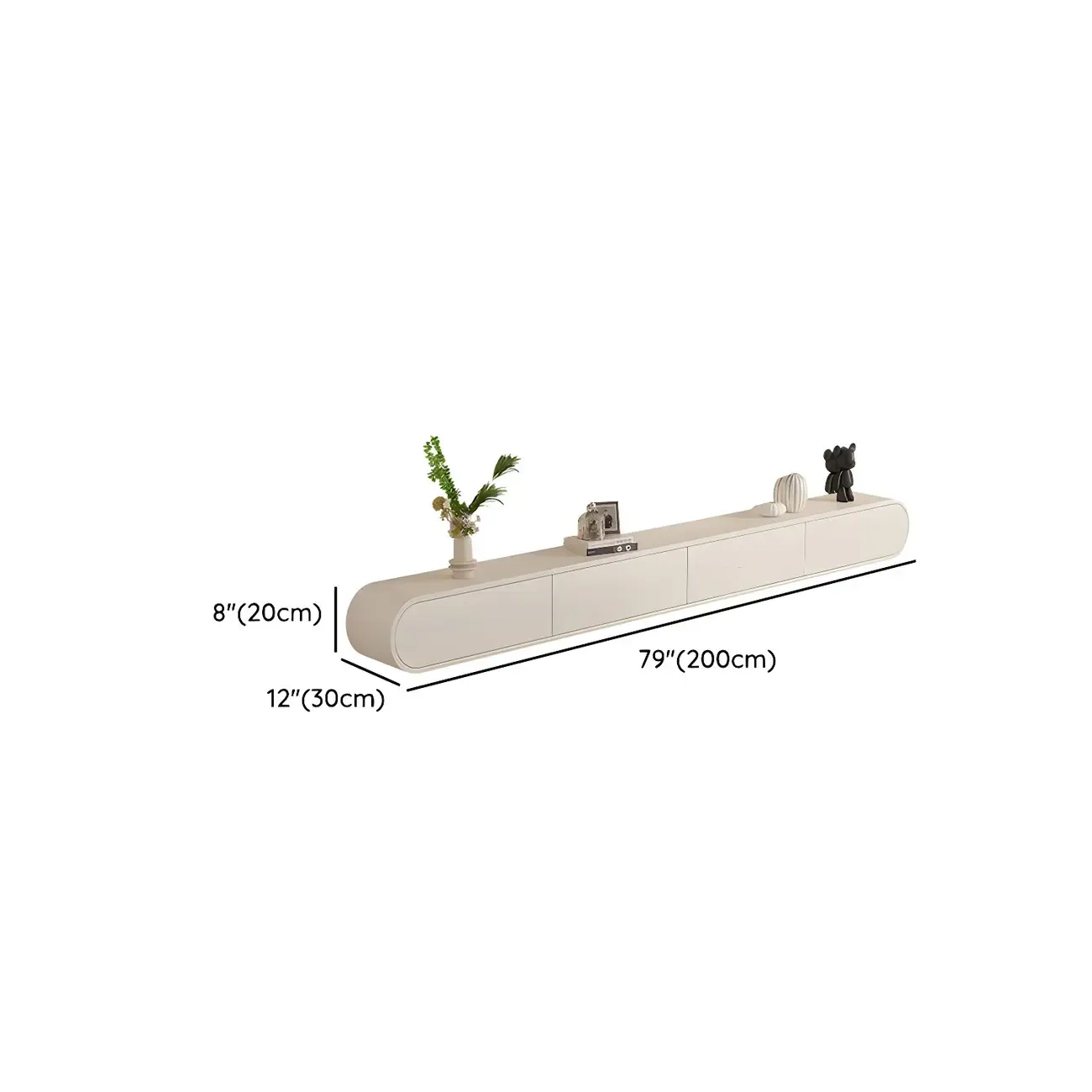Glam Beige Wooden Mueble Flotante Para TV Stand with Drawers Image - 12