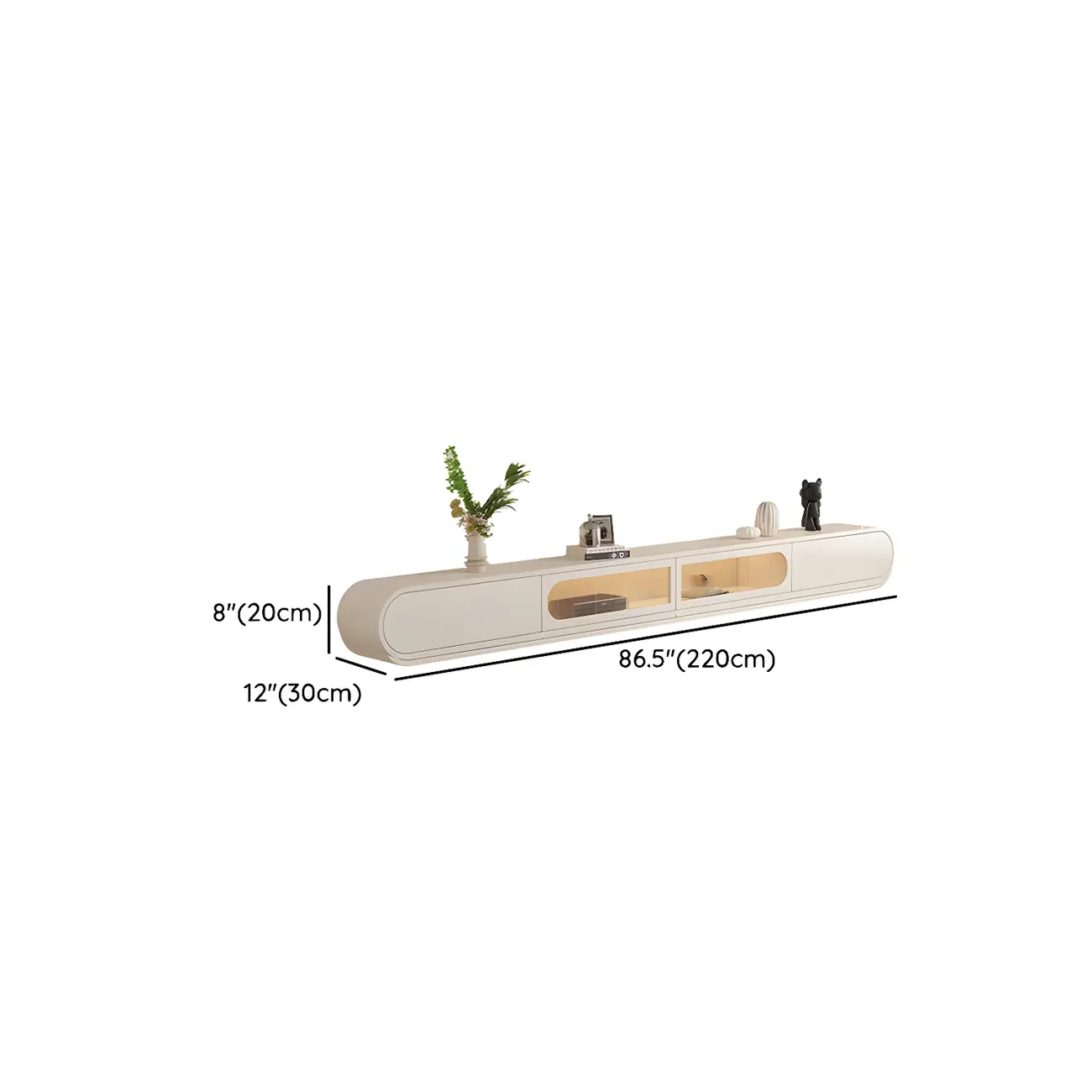 Glam Beige Wooden Mueble Flotante Para TV Stand with Drawers Image - 13 | homeyfad