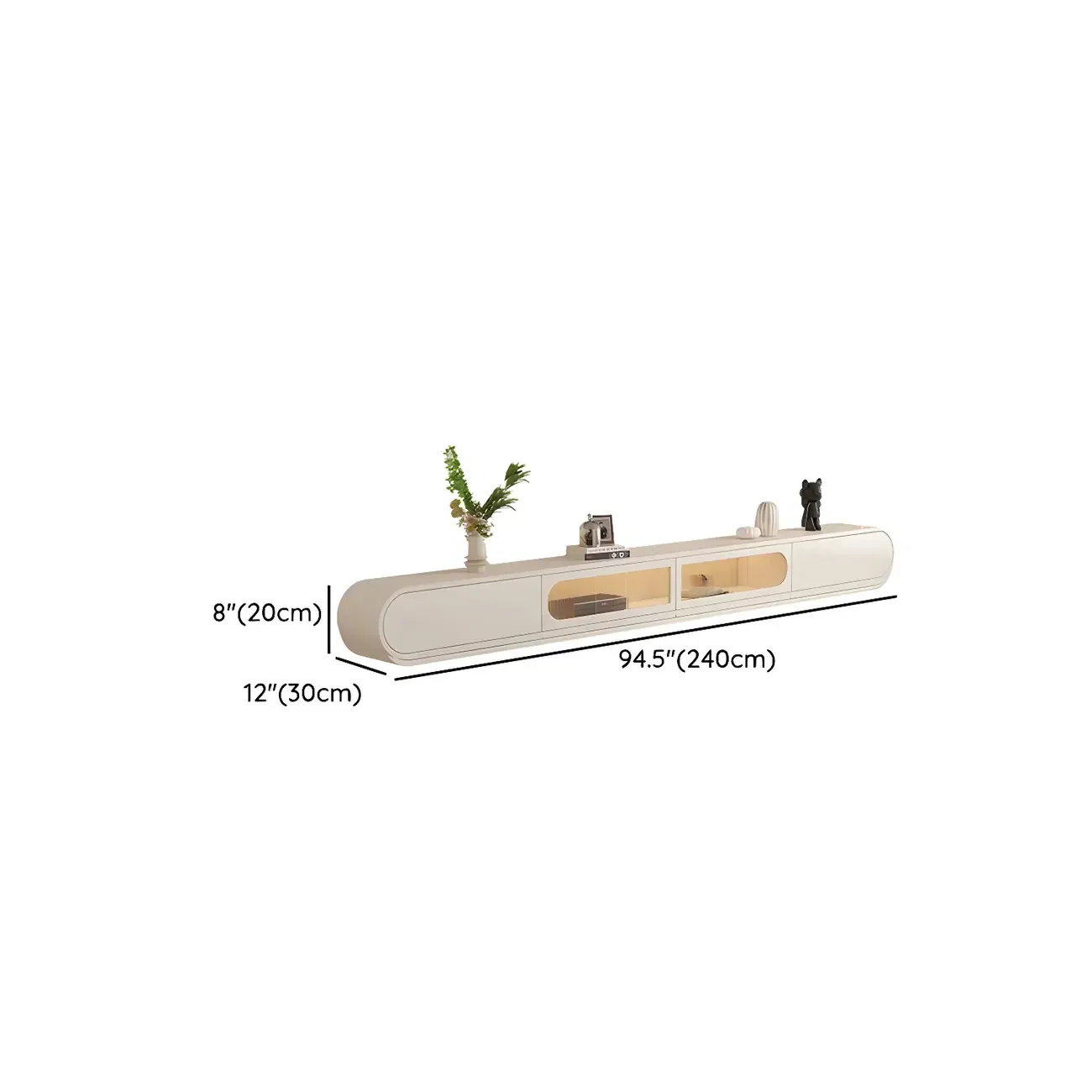 Glam Beige Wooden Mueble Flotante Para TV Stand with Drawers Image - 15