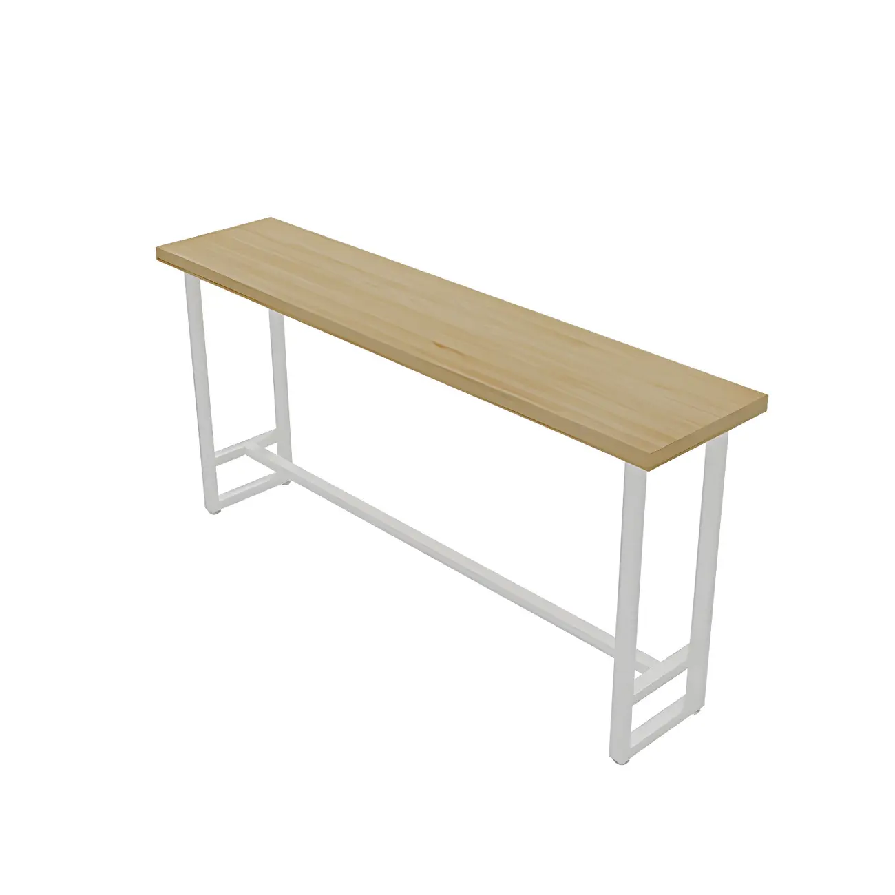 Modern Rustic Pine Wood Top Iron Base Bar Table Image - 7 | homeyfad