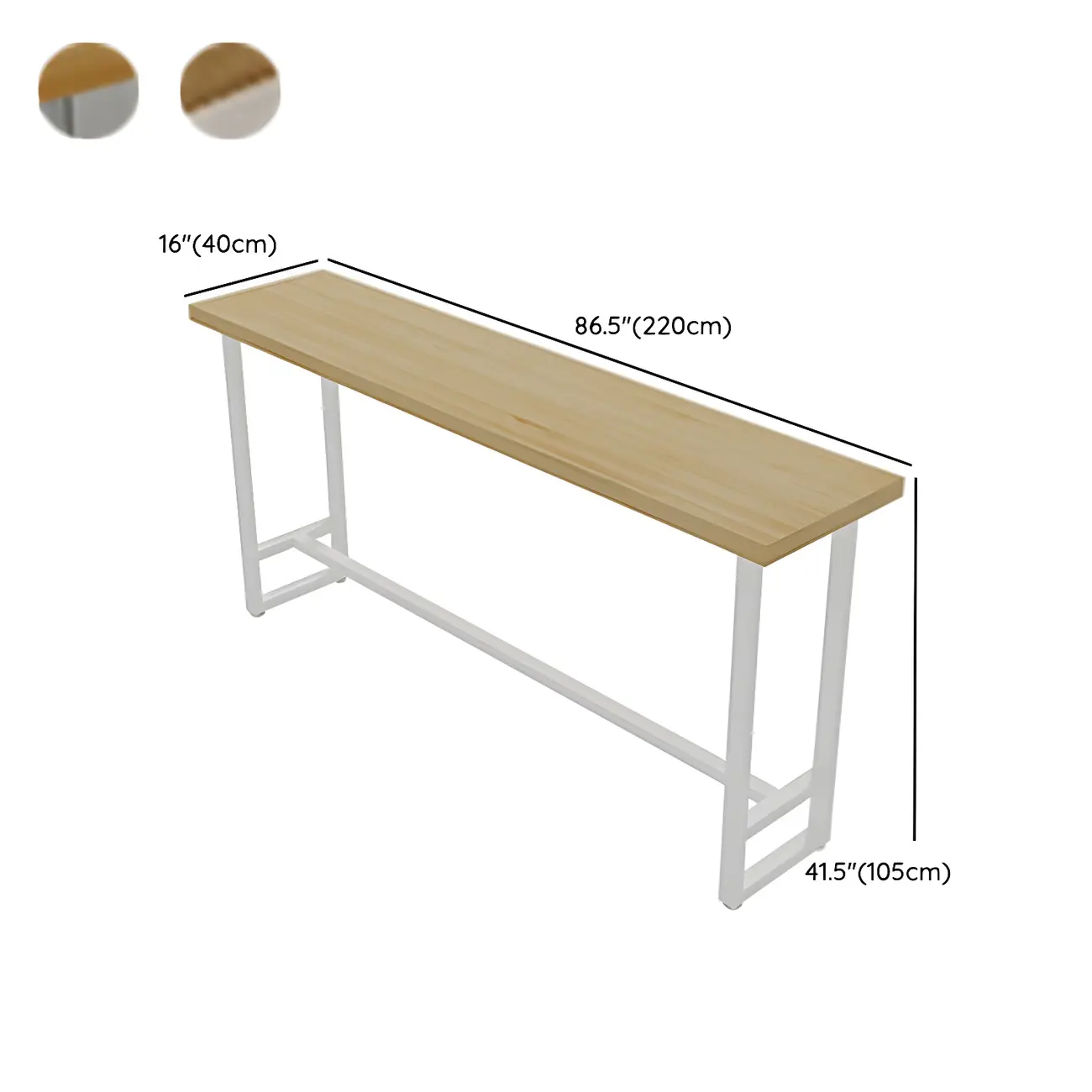 Modern Rustic Pine Wood Top Iron Base Bar Table Image - 18 | homeyfad