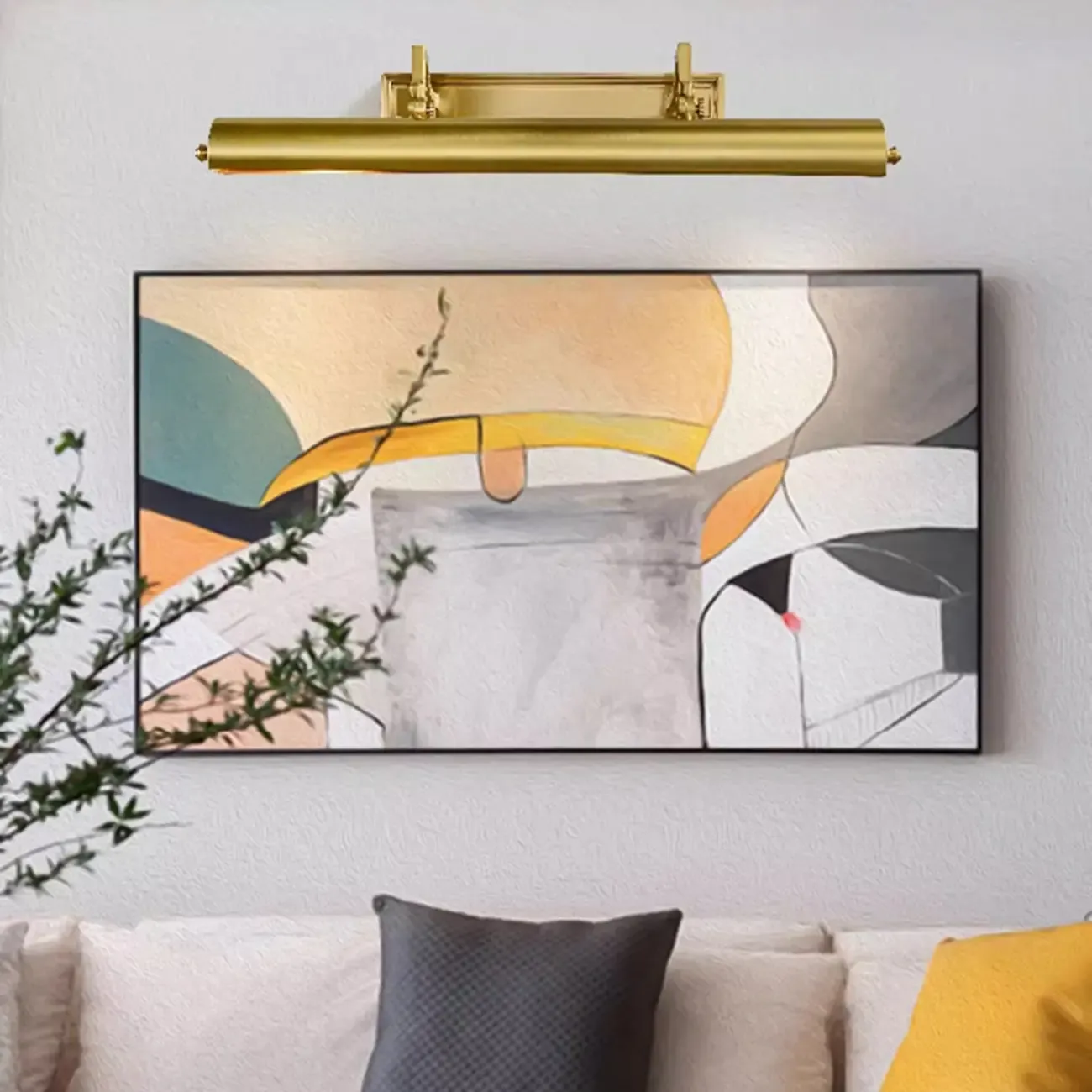 Classic Metal Tube Vanity Light with Copper Shade for Bathroom Image - 2