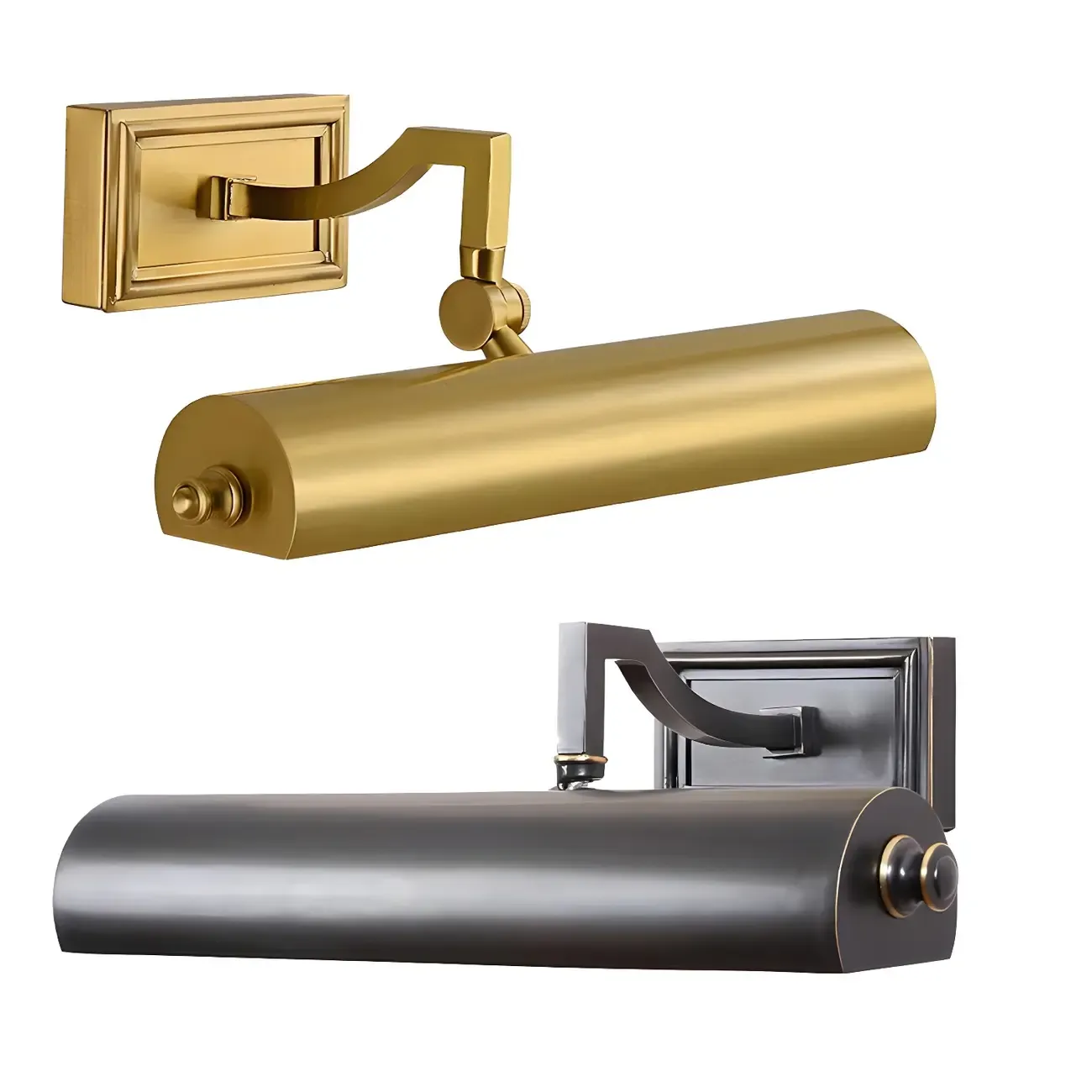 Classic Metal Tube Vanity Light with Copper Shade for Bathroom Image - 5