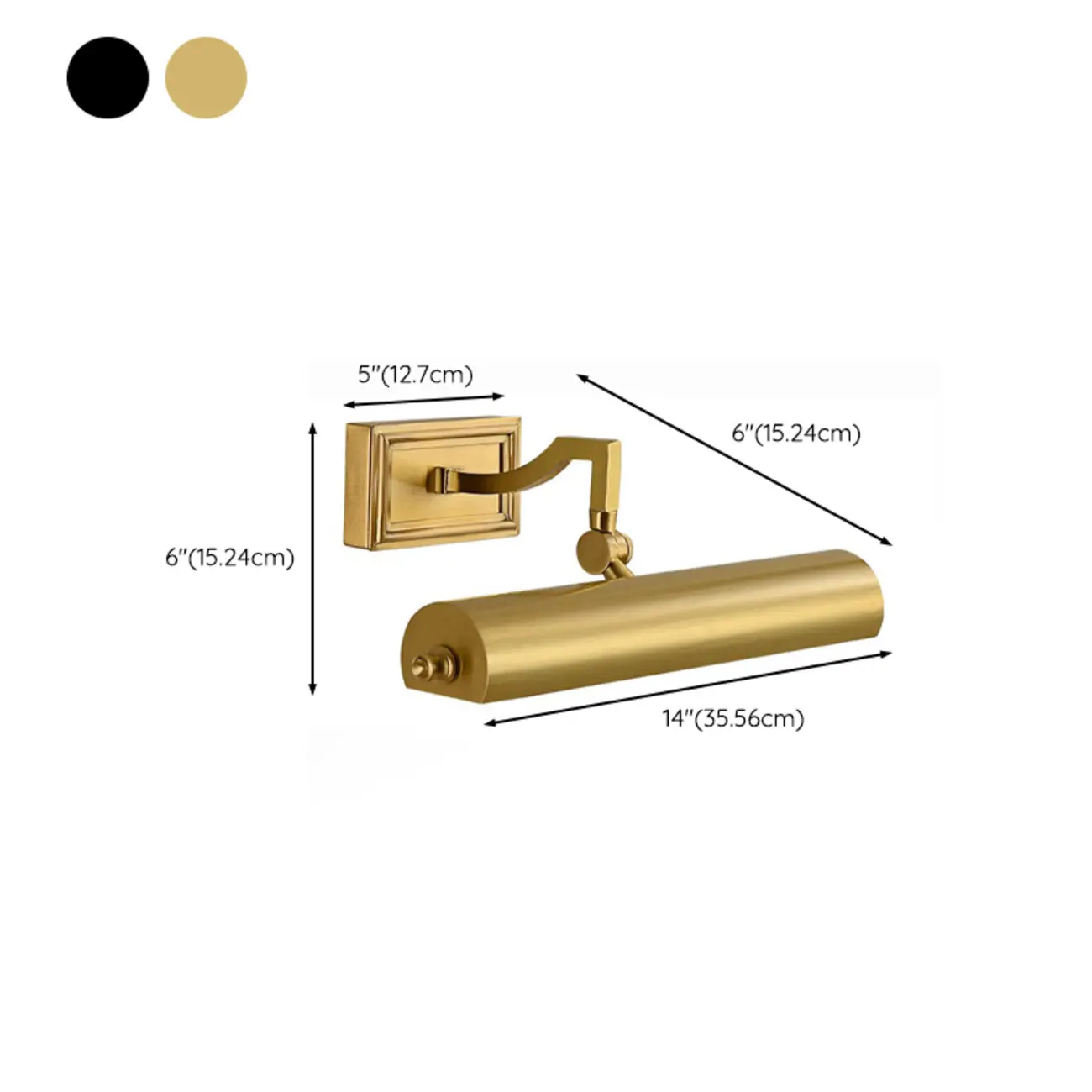 Classic Metal Tube Vanity Light with Copper Shade for Bathroom #size | homeyfad