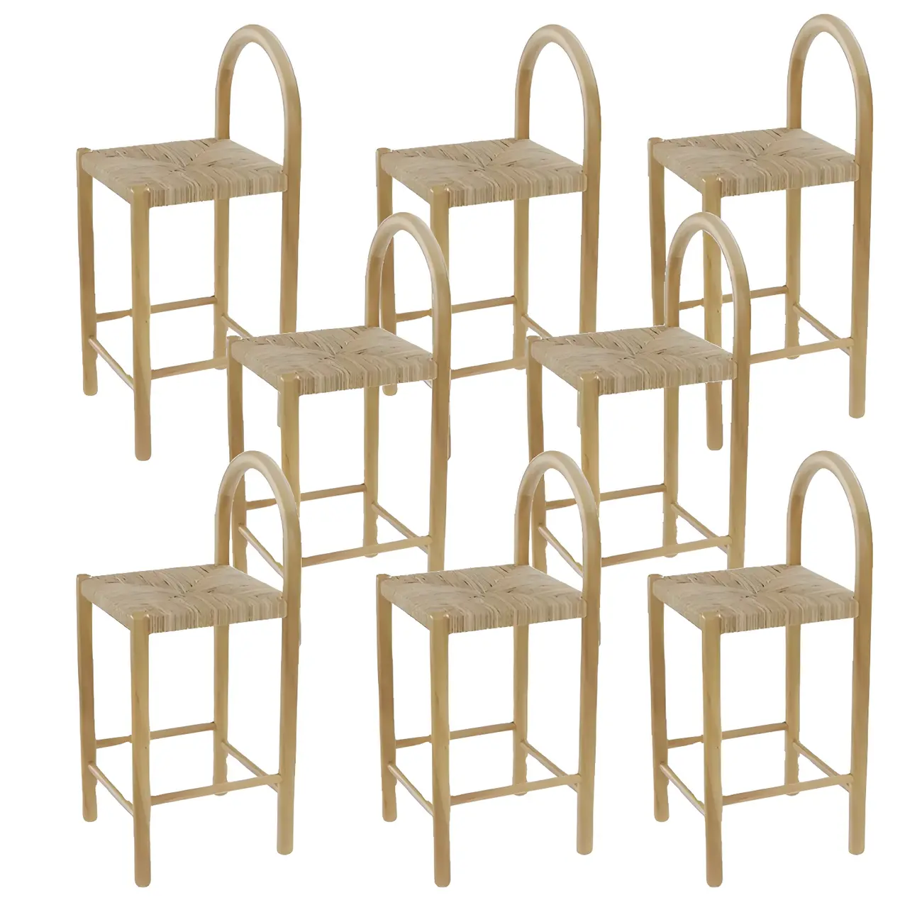 Rustic Wood Natural Texture Cushion Bar Stool Image - 19 | homeyfad