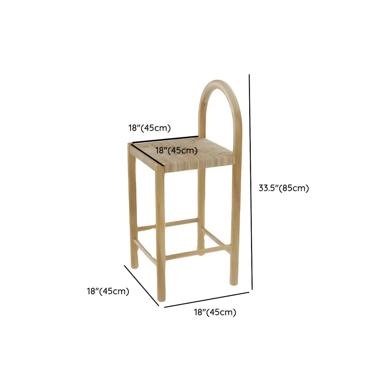 Rustic Wood Natural Texture Cushion Bar Stool Image - 8 | homeyfad