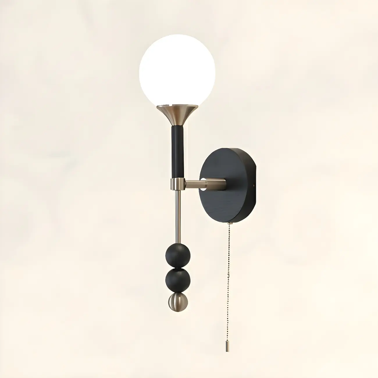 Modern Black Globe Vanity Light with White Glass Shade Image - 6 | homeyfad