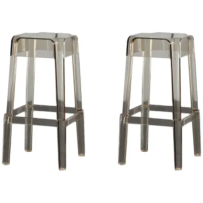 Modern Acrylic Smooth Transparent Stackable Square Bar Stool Image - 10