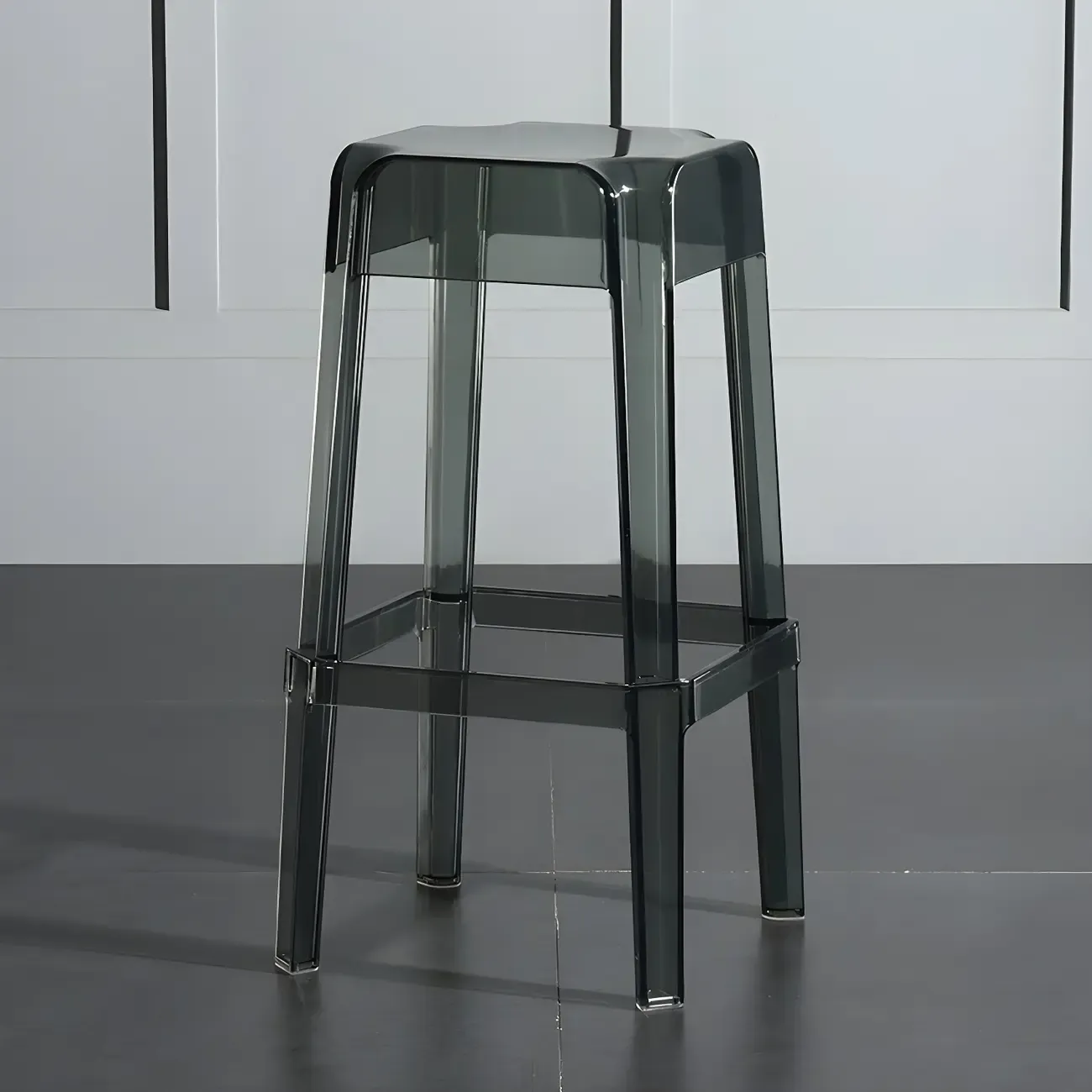 Modern Acrylic Four Legs Square Counter Bar Stool | HomeyFad