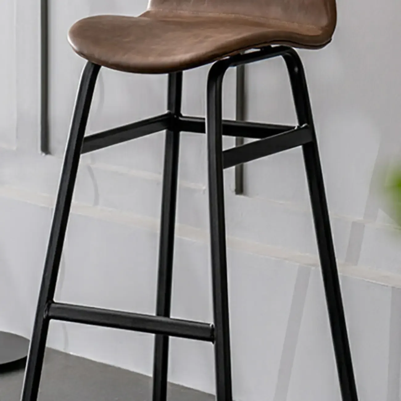 Glam Leather Adjustable Bar Stools with Backrest for Dining Room Image - 17