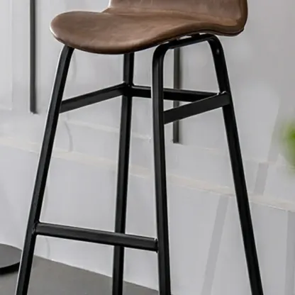 Glam Leather Adjustable Bar Stools with Backrest for Dining Room Image - 17