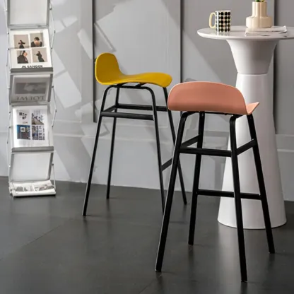 Glam Leather Adjustable Bar Stools with Backrest for Dining Room Image - 20