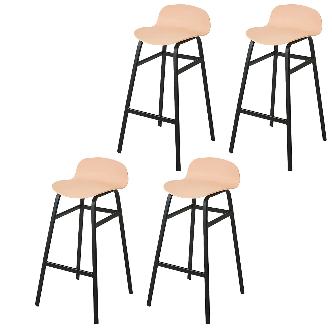 Glam Leather Adjustable Bar Stools with Backrest for Dining Room Image - 34