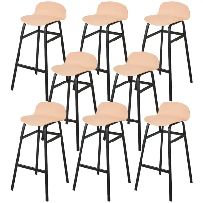 Glam Leather Adjustable Bar Stools with Backrest for Dining Room Image - 36