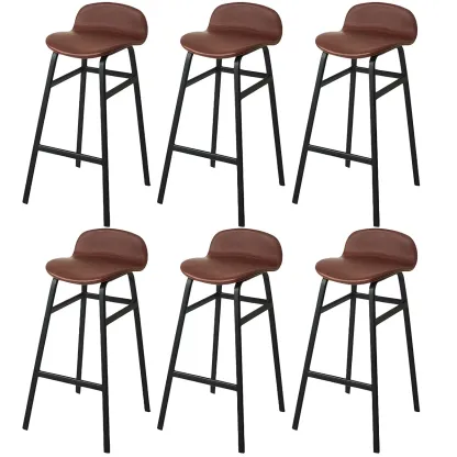 Glam Leather Adjustable Bar Stools with Backrest for Dining Room Image - 40