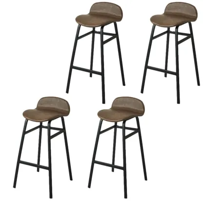 Glam Leather Adjustable Bar Stools with Backrest for Dining Room Image - 49