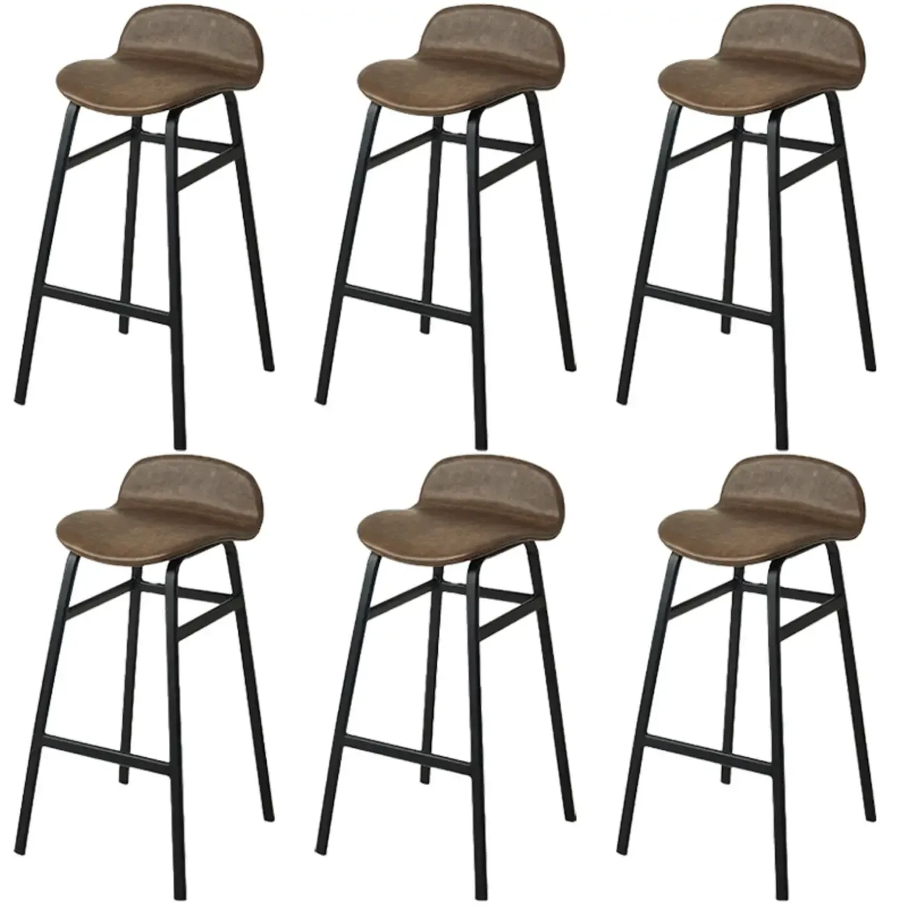 Glam Leather Adjustable Bar Stools with Backrest for Dining Room Image - 50