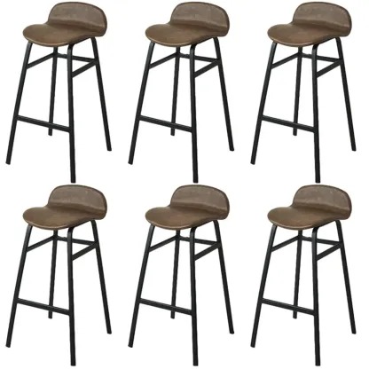 Glam Leather Adjustable Bar Stools with Backrest for Dining Room Image - 50