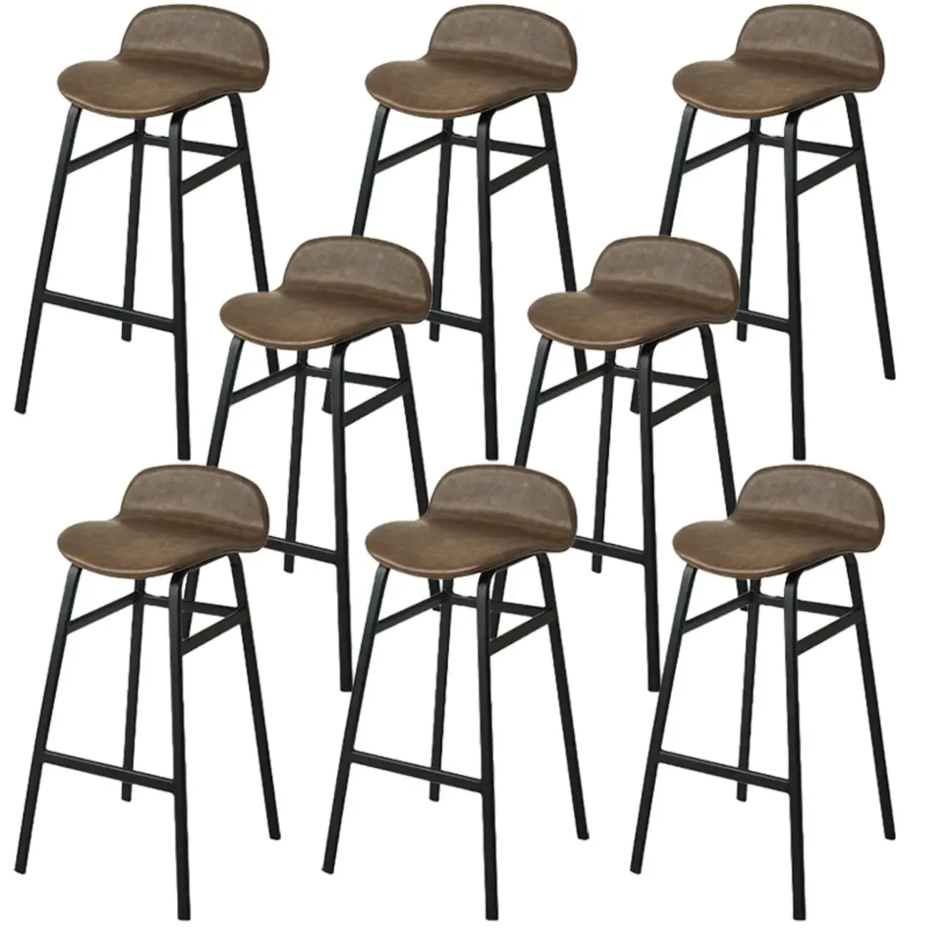Glam Leather Adjustable Bar Stools with Backrest for Dining Room Image - 51