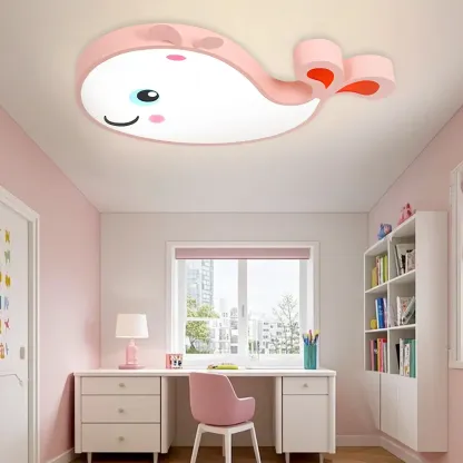 Kids LED Flush Ceiling Light with Dolphin Shape for Bedroom Image - 2