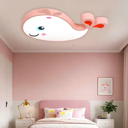 Kids LED Flush Ceiling Light with Dolphin Shape for Bedroom Image - 3