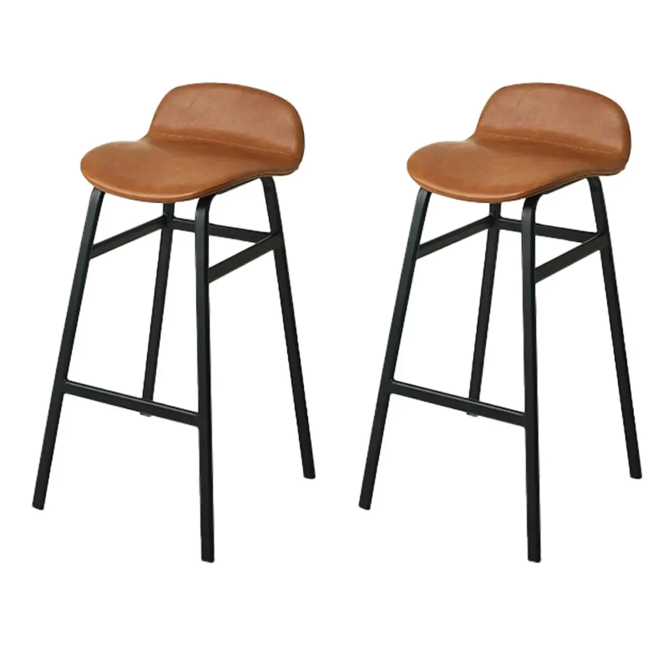 Glam Leather Adjustable Bar Stools with Backrest for Dining Room Image - 53