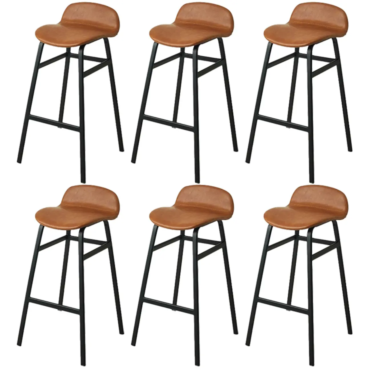 Glam Leather Adjustable Bar Stools with Backrest for Dining Room Image - 55 | homeyfad