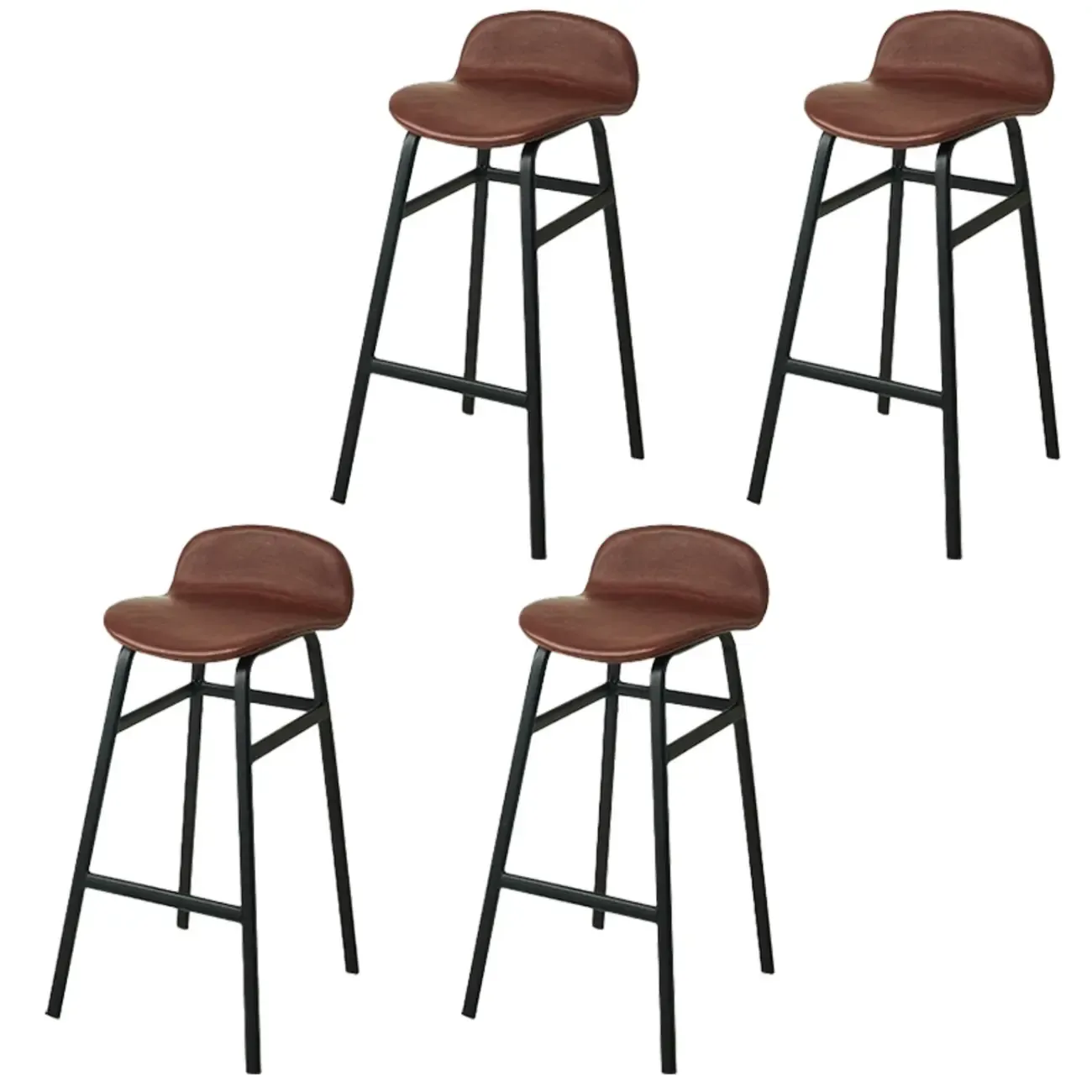 Glam Leather Adjustable Bar Stools with Backrest for Dining Room Image - 59
