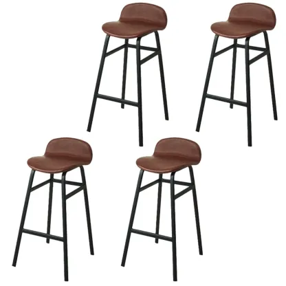 Glam Leather Adjustable Bar Stools with Backrest for Dining Room Image - 59