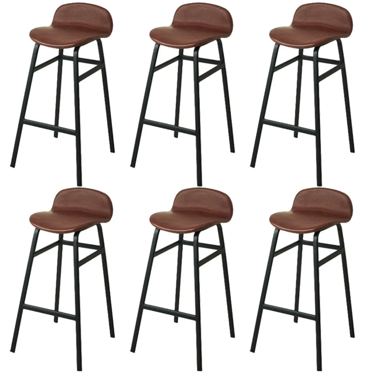 Glam Leather Adjustable Bar Stools with Backrest for Dining Room Image - 60