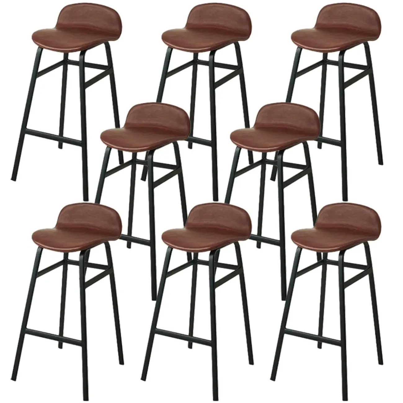 Glam Leather Adjustable Bar Stools with Backrest for Dining Room Image - 61