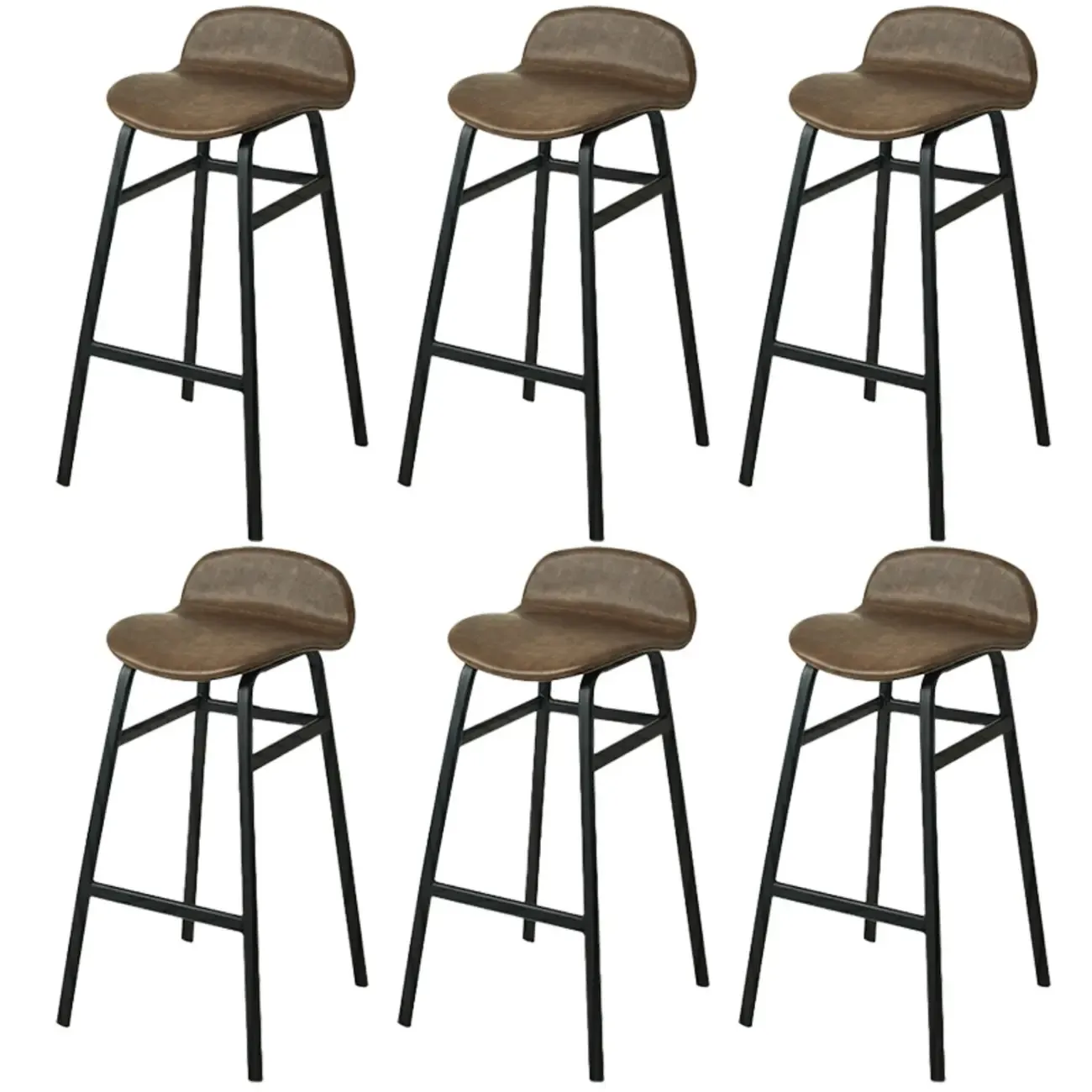 Glam Leather Adjustable Bar Stools with Backrest for Dining Room Image - 65