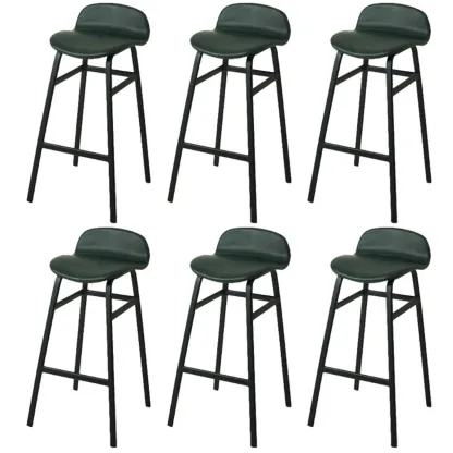 Glam Leather Adjustable Bar Stools with Backrest for Dining Room Image - 70