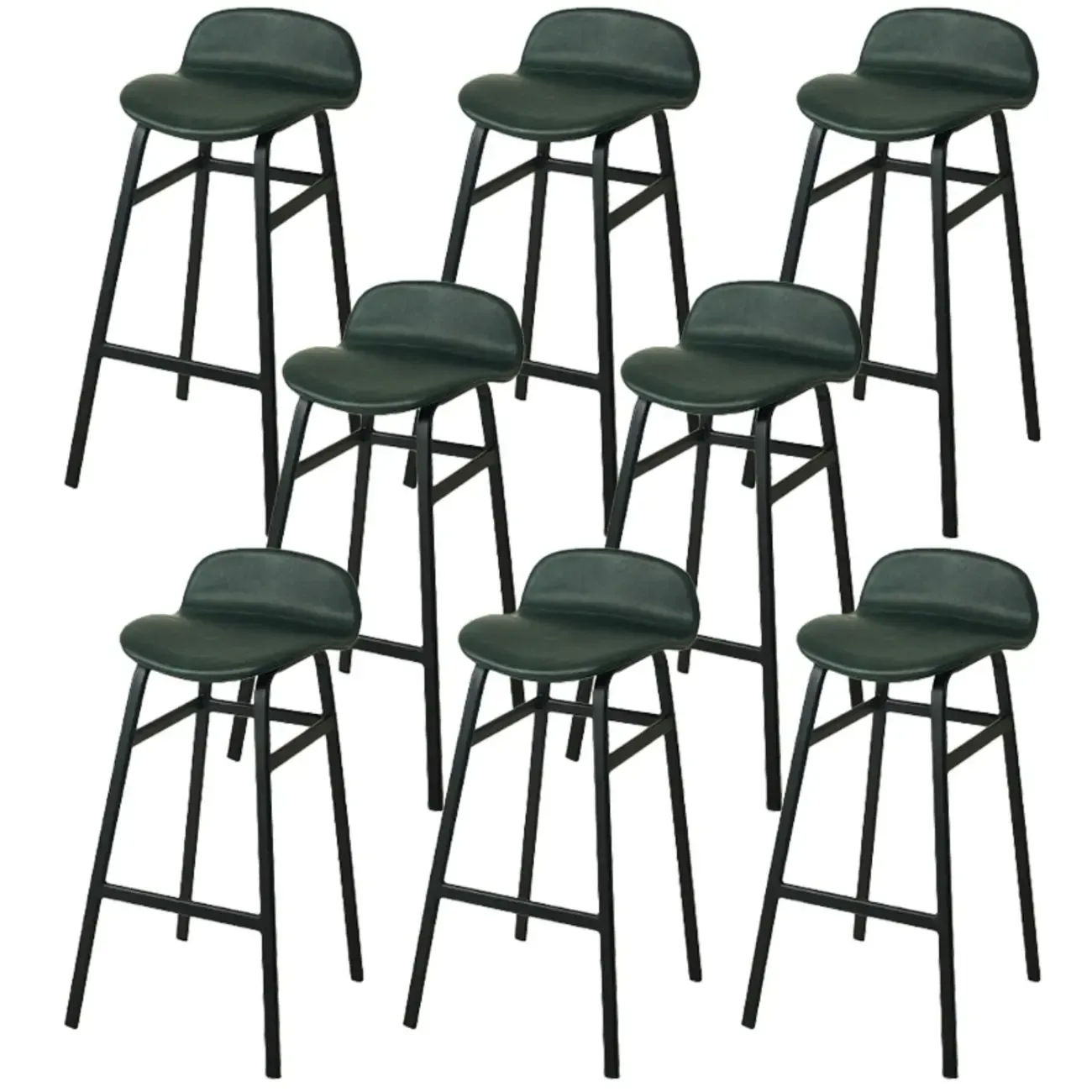 Glam Leather Adjustable Bar Stools with Backrest for Dining Room Image - 71