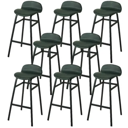 Glam Leather Adjustable Bar Stools with Backrest for Dining Room Image - 71