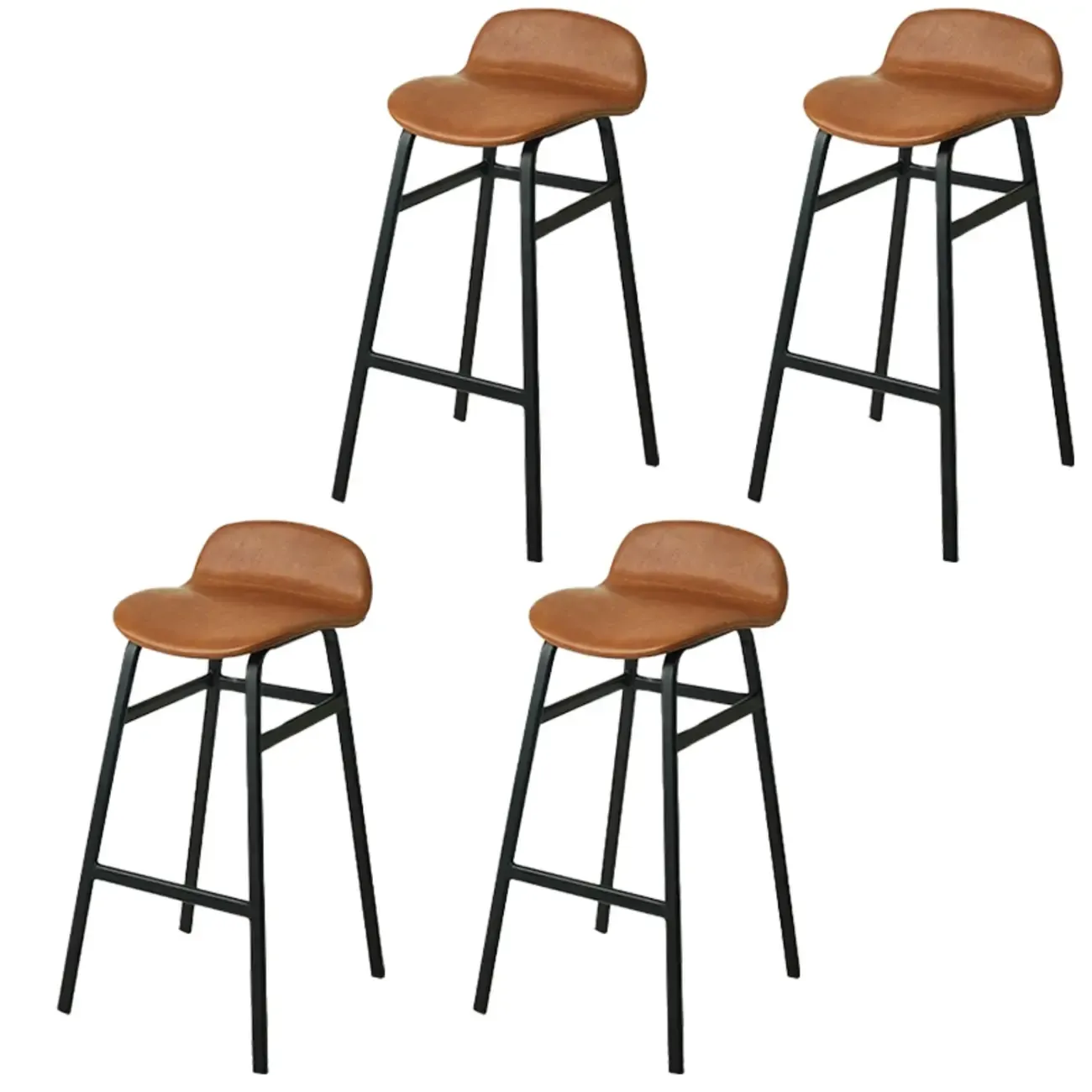 Glam Leather Adjustable Bar Stools with Backrest for Dining Room Image - 74