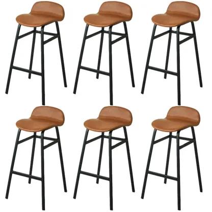 Glam Leather Adjustable Bar Stools with Backrest for Dining Room Image - 75