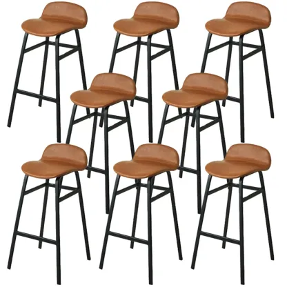 Glam Leather Adjustable Bar Stools with Backrest for Dining Room Image - 76