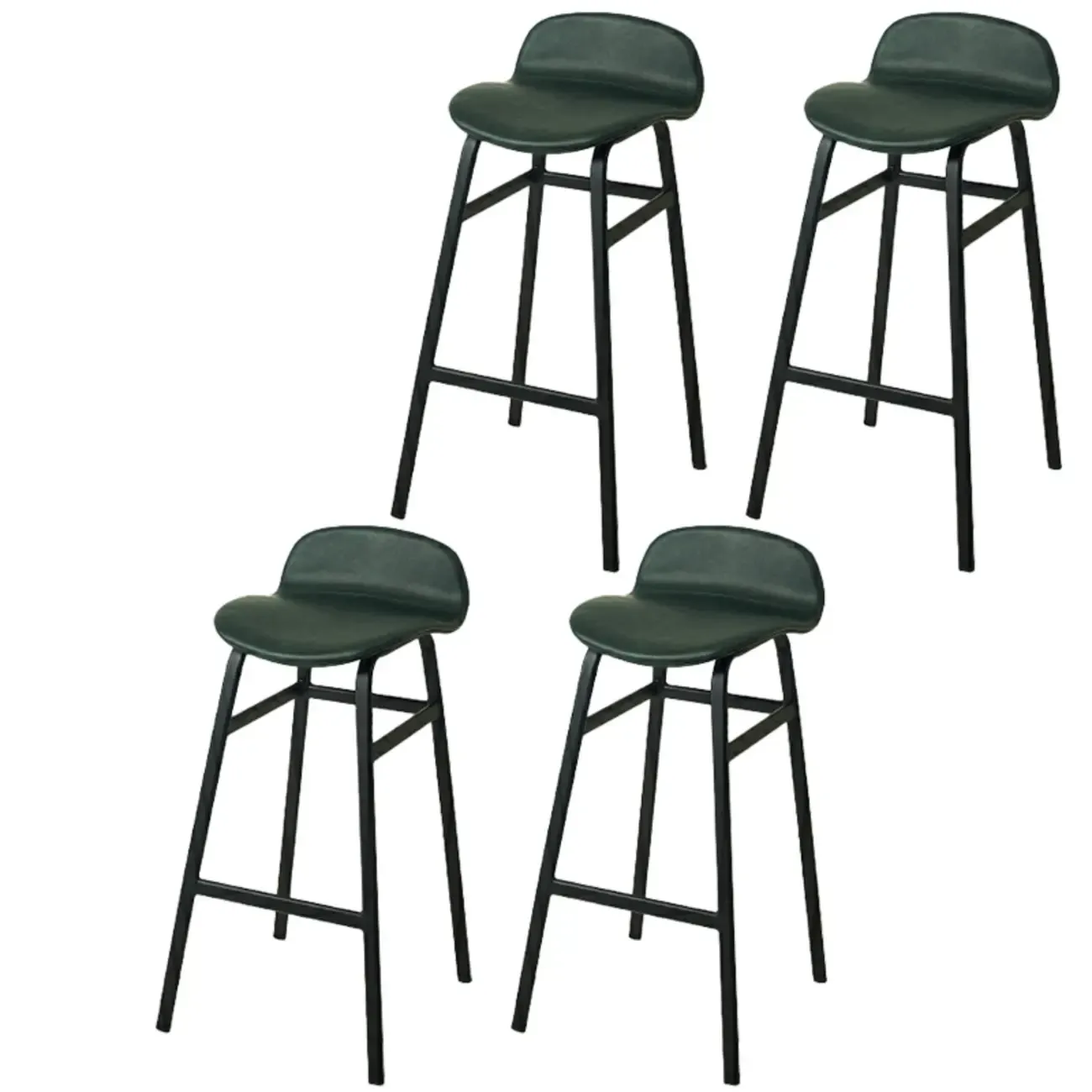 Glam Leather Adjustable Bar Stools with Backrest for Dining Room Image - 79
