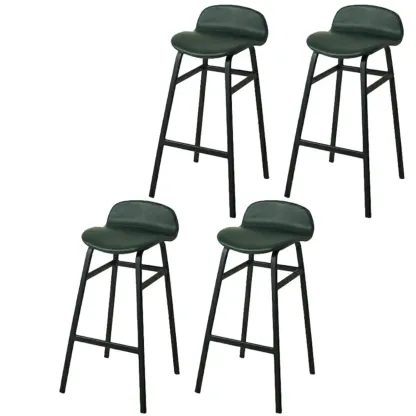Glam Leather Adjustable Bar Stools with Backrest for Dining Room Image - 79