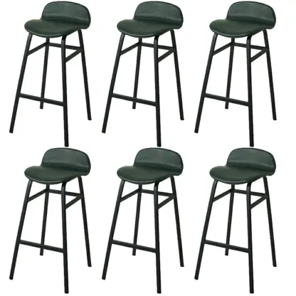 Glam Leather Adjustable Bar Stools with Backrest for Dining Room Image - 80