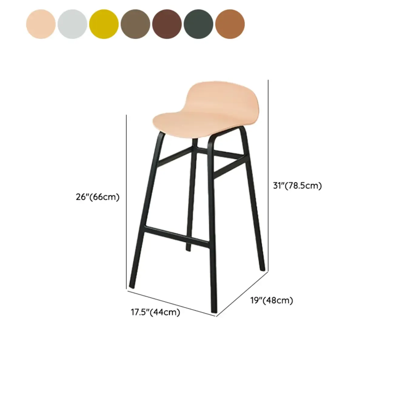 Glam Leather Adjustable Bar Stools with Backrest for Dining Room #size