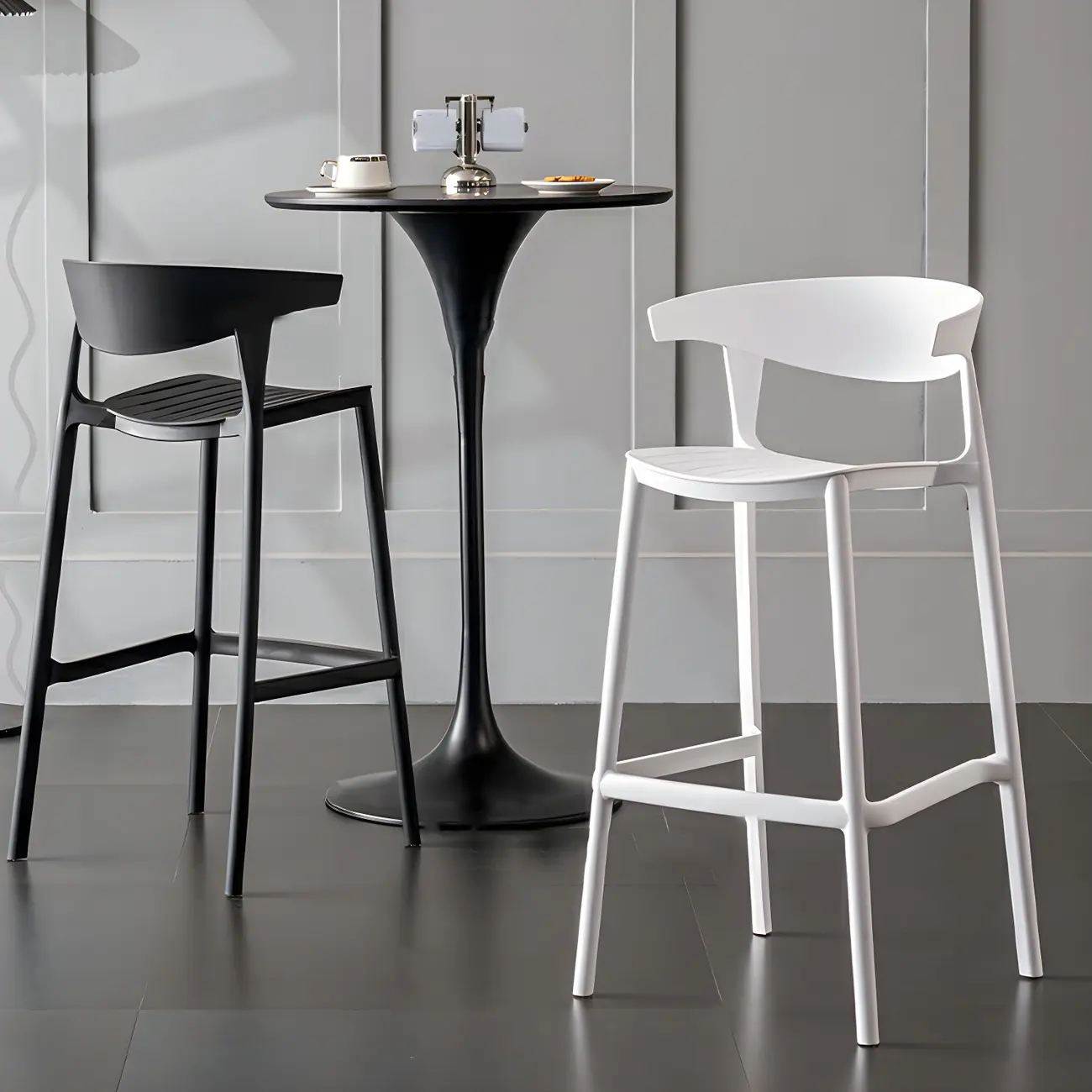 Modern Acrylic Sleek Durable Vibrant Colors Bar Stool Image - 3 | homeyfad