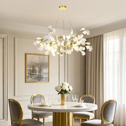 Artistic Modern Gold Floral Chandelier for Kitchen Image - 1