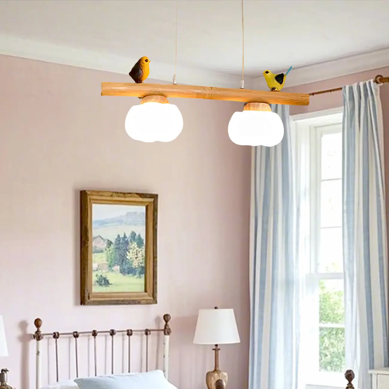 Adjustable Modern Bamboo Flower Island Pendant Light Image - 4 | homeyfad