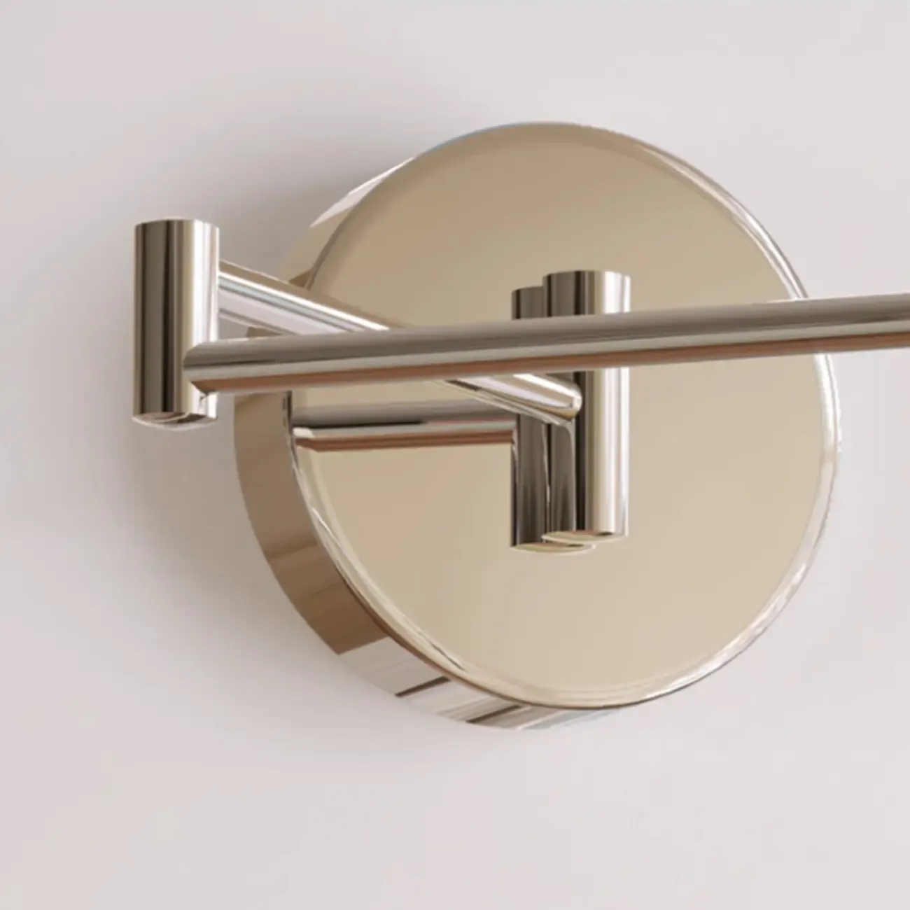 Modern Beige Swing Arm Wall Light with Round Shade Image - 7