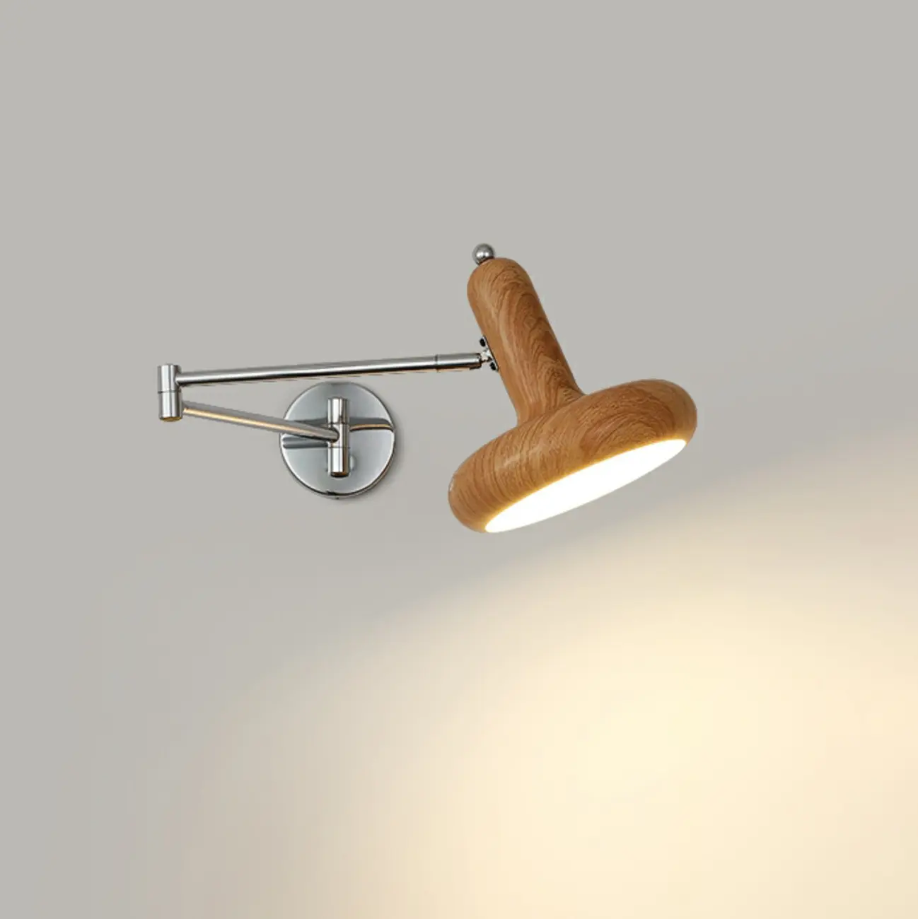 Simple Silver Metal Swing Arm Wall Light Image - 1 | homeyfad