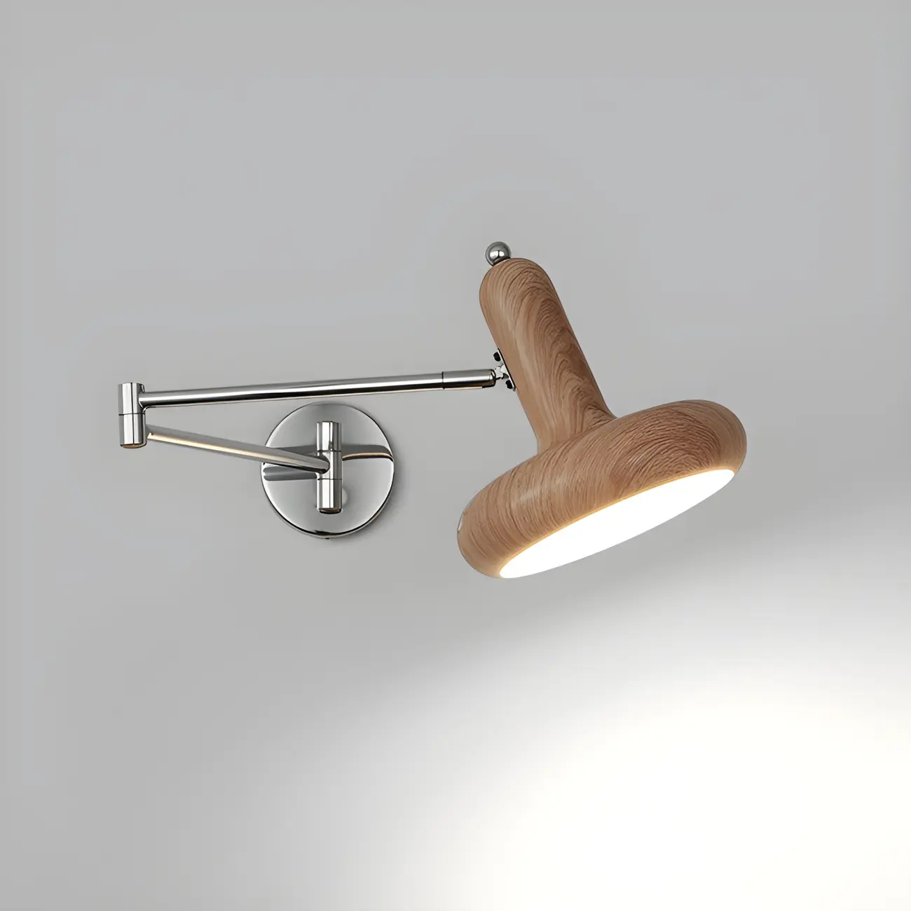 Simple Silver Metal Swing Arm Wall Light Image - 2 | homeyfad