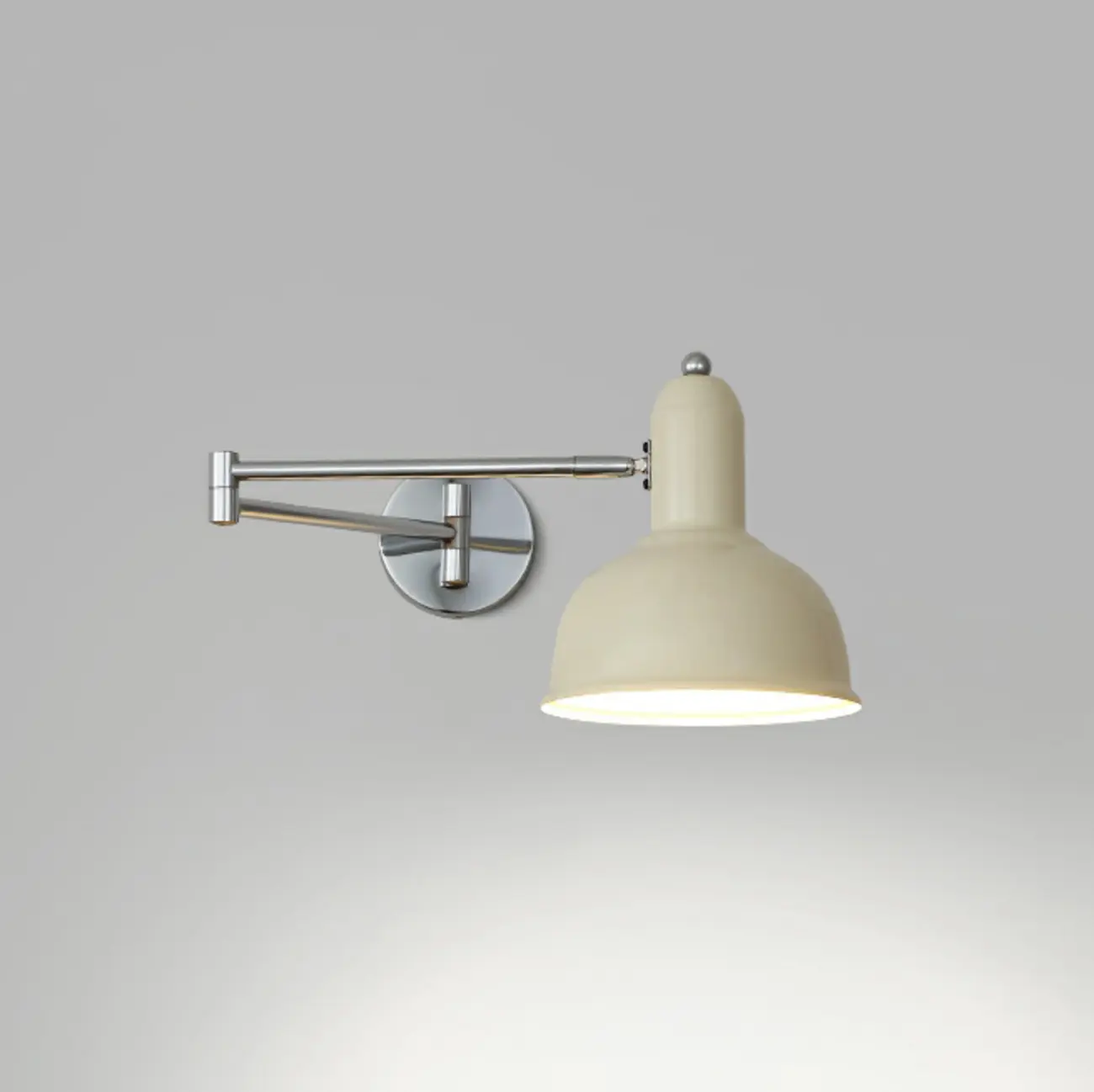 Simple Silver Metal Swing Arm Wall Light Image - 4 | homeyfad